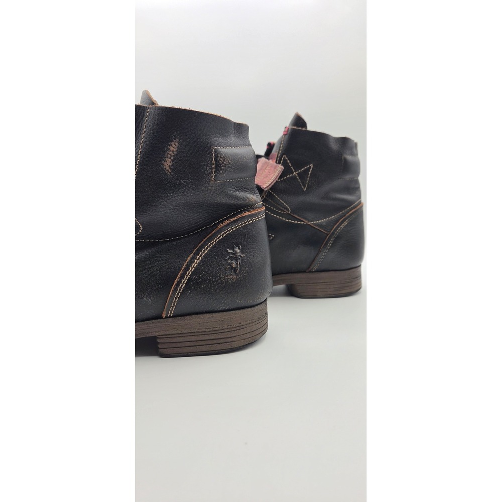 Fly London Black Leather Double Buckle Ankle Boots Made in Portugal Size 42 - Picture 9 of 12